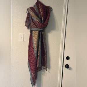 Multicolor Patterned Scarf Tibetan yak wool scarf pashmina